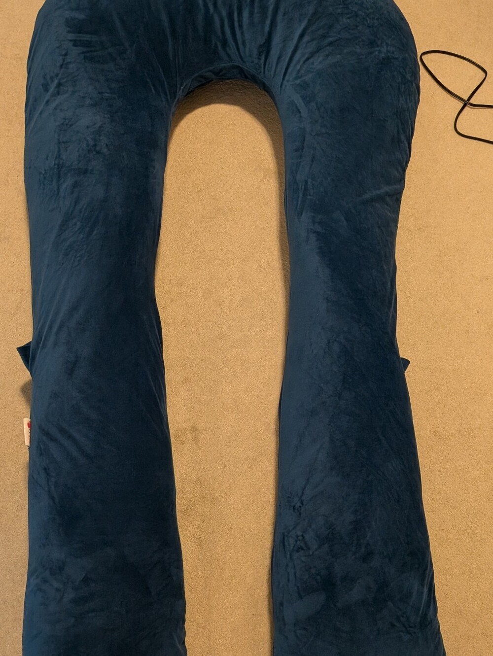 Large U-Shaped Body Pillow Cover - Navy Blue